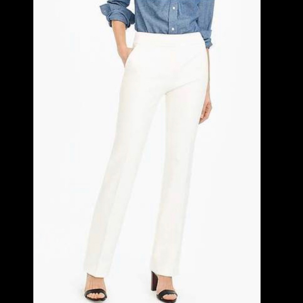 J. Crew Edie Four Season Stretch Trouser in White